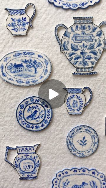 Painted Pottery Plates Ideas, Blue And White Ceramics, Florence Sweryda, Blue Pottery Embroidery, Delft Patterns, Blue And White Porcelain Pattern, Italian Blue And White Ceramics, Delft Design, Delft Blue Pottery