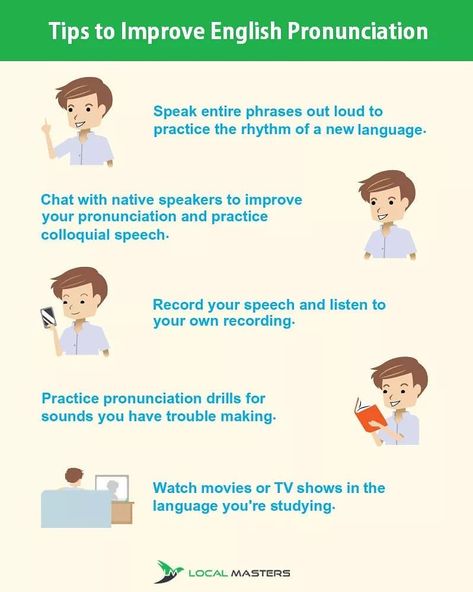 Local Masters on Instagram: “Are you looking to improve your English pronunciation? Here are 5 tips from Local Masters' accent reduction coaches which will help you…” Accent Reduction, English Accent, Improve English, Improve Your English, English Course, Classroom Language, English Vocabulary Words, Public Speaking, English Grammar