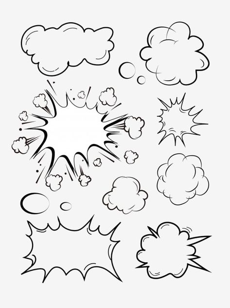 explosión de nube,diálogo,nube,burbuja de discurso,estilo comic,pintado a mano,caja de diálogo,pegatina,burbuja,gradiente blanco,nube transparente,explosión de color,la burbuja de chat,espuma,chat box,auge Comics Drawing Style, Explosion Drawing, Comic Speech Bubbles, Alfabet Font, خريطة ذهنية, Comic Tutorial, Graffiti Words, White Png, Graffiti Doodles