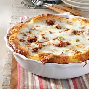 Pizza Pie Recipe, Tim Tebow, Pot Pies, Pizza Pie, Fettuccine Alfredo, Morning News, A Pizza, Deep Dish, Casserole Dish