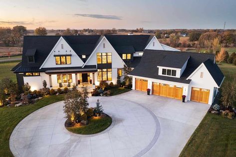 Step into an amazing urban farmhouse with inspiring details in the Midwest Lots Of Windows, Urban Farmhouse, Brick Exterior House, Modern Farmhouse Exterior, Design Exterior, Farmhouse Exterior, Luxury Homes Dream Houses, Farmhouse Style House, Farmhouse Plans