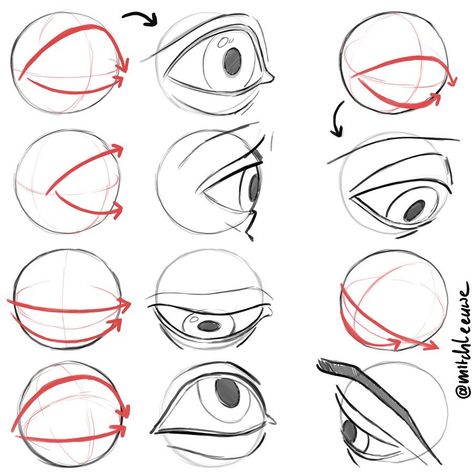 Drawing Eyes Practice, Drawing Side Eyes Step By Step, Eyes Looking Up Reference Drawing, Eyes Angles Drawing, Eyes Angles, Eyes Different Angles, How Draw Eyes, Eyes At Different Angles, How To Draw A Eye