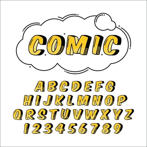 Comic Book Letters, Fonts Drawing Ideas, Comic Book Lettering, Indian Typography, Pop Art Font, Background Title, Font Wallpaper, Super Zings, Comic Book Font