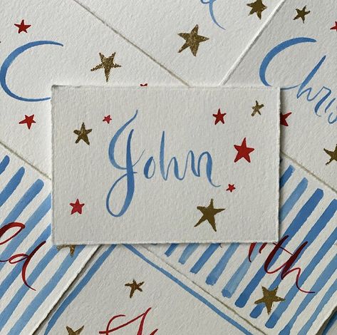 Christmas Table Name Cards Diy, Christmas Name Place Cards, Place Cards Diy, Diy Place Cards, Wedding Name Cards, Name Place Cards, Wedding Name, Custom Stationery, Letter Paper