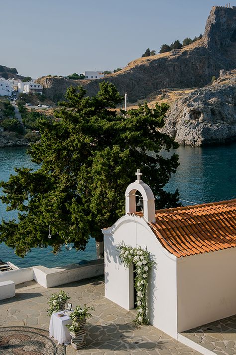 Wedding Decorations Flowers, Greek Wedding Theme, Wedding Personal Touches, The Summer Of Broken Rules, Greek Orthodox Wedding, Lindos Rhodes, Greek Islands Wedding, Decorations Flowers, Greek Summer