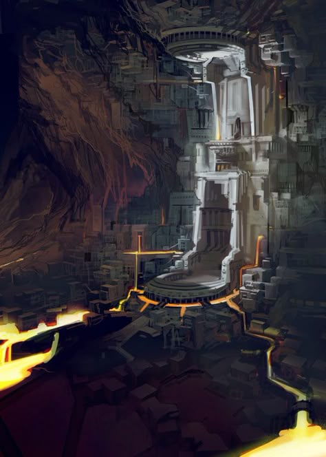 orzammar |  concept art | Architecture Dwarven Architecture, Dwarven City, Drawing Perspective, Fantasy Locations, Creature Fantasy, Dragon Age Origins, Underground Cities, Location Inspiration, Minecraft World