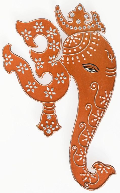 Painting Of Lord Ganesha, Eco Friendly Ganpati Decoration, Om Ganesha, Ganesh Painting, Om Ganesh, Buddha Wall Decor, Wall Art Indian, Indian Wall Hanging, Om Art