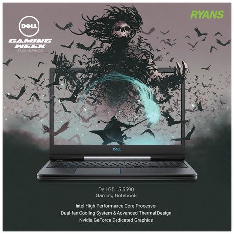 Dell Gaming Week at Ryans 
27 January to 2 February 2021 
Buy exclusive Dell G5 15 5590 Gaming Notebook! 
Dell G5 15 5590
Price Tk 122,000
🛒 https://ryans.id/dell-g5-15-5590-8th
Dell G5 15 5590
Price Tk 120,000
🛒 https://ryans.id/dell-g5-15-5590-9th
Dell G5 15 5590
Price Tk 163,000
🛒 https://ryans.id/dell-g5-15-5590-9th-i7 Futuristic Ads, Computer Poster, Product Poster Design, Gaming Websites, Sales Design, Mobile Ads, Computer Wallpaper Hd, Madame Web, Gaming Notebook