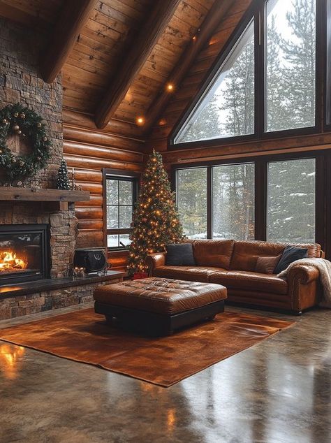 Mountain Cabins | This is pure perfection | Facebook Colorado Mountain Homes Interior, Mountain Cottage Interiors, Woodsy Home, Cozy Mountain Home, Colorado Mountain Homes, Mountain Home Interiors, Mountain Cabins, Cabin Aesthetic, Early 20s