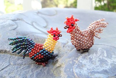 Patterns - Ruth Kiel 3D bead artist 3d Beaded Animals, Big Rooster, Beaded Animals Tutorial, Bead Bracelet Patterns, Bracelet Patterns Easy, Bead Animals, Seed Bead Projects, 3d Beading, Seed Bead Crafts