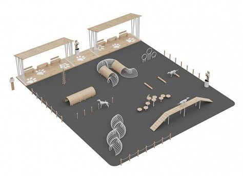 Dog Park Plan Design, Dog Park Architecture, Dog Parks Ideas, Dog Park Design Architecture, Dog Park Design Ideas, Pet Park Design, Doggie Playground, Small Dog Park, Playground For Dogs