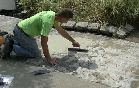 How To Resurface Badly Damaged Concrete (Walks, Patios, Driveways) How To Fix Pitted Concrete, Concrete Driveway Repair Diy, Concrete Resurfacing Front Porch, Uneven Concrete Patio Solutions, How To Fix Sinking Concrete Patio, Concrete Resurfacing Driveways, Resurface Concrete Driveway, Resurfacing Concrete Patio, How To Stain Concrete Patio