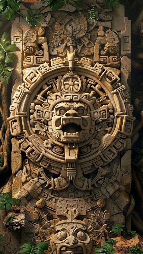 Aztec Statues, Aztec Warrior Tattoo, Aztec Artwork, Aztec Civilization, Colombian Art, Aztec Tattoo Designs, Maya Civilization, Maya Art, Mexican Culture Art