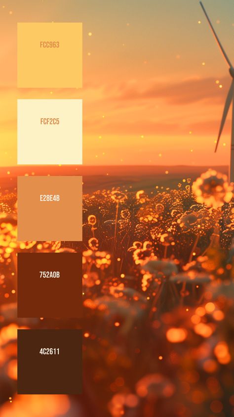 Colors:
FCC963
FCF2C5
E28E4B
752A0B
4C2611 Sunburst Color Palette, Sun Inspired Color Palette, Apollo Color Palette, Early Morning Color Palette, Sunlight Color Palette, Sun Rise Color Palette, Sunset Pallet Colour Palettes, Sun Colour Palette, Inspiring Color Palette