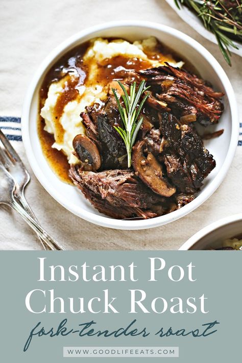 Chuck Roast And Gravy Instant Pot, How To Cook A Chuck Roast In Instant Pot, Chuck Roast Recipes Instant Pot Healthy, Beef Chuck Arm Roast Recipes Instant Pot, Tender Chuck Roast Instant Pot, Chuck Roast Ideas Instant Pot, Beef Chuck Roast Pressure Cooker, Pressure Cooker Pot Roast Beef, Chuck Pot Roast Recipe Instant Pot