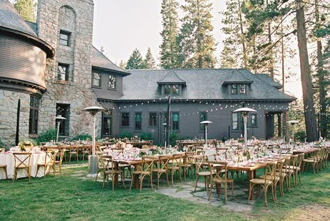 Clean Wild Wedding, Lake Tahoe Wedding Summer, Lake Mansion, Tahoe Wedding Venues, Whimsical Summer Wedding, Lincoln Park After Dark, Lake Tahoe Wedding Venues, Wedding At Lake, Lake Tahoe Wedding