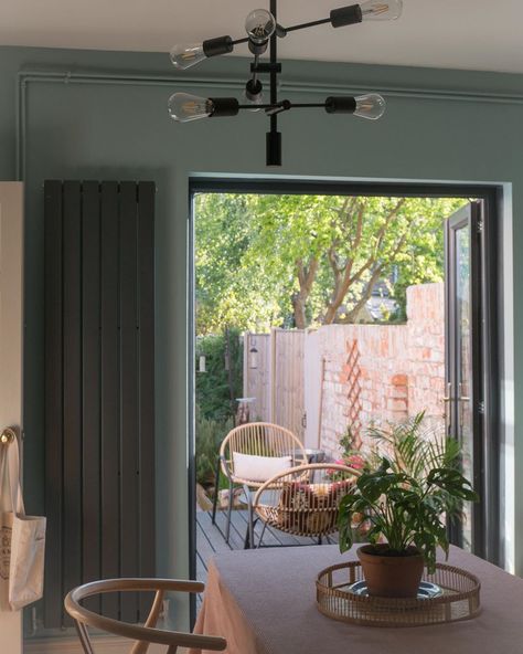 Dining Room With French Doors, Small Kitchen Diner, Room With French Doors, Small Dining Room, Decking Area, Chimney Breast, Small Window, Dining Room Makeover, Contemporary Farmhouse