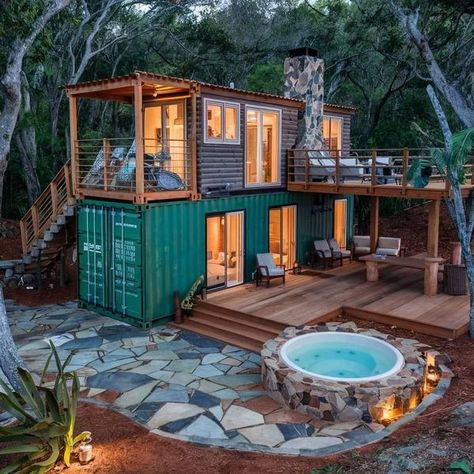 container ideas Container Homes Ideas Design Two Story, Shipping Container Tiny House Layout, Container Home Community, 2 Story Container House, Tiny House Container, Container Homes For Sale, Garage Guest House, Storage Container Homes, Shipping Container House Plans