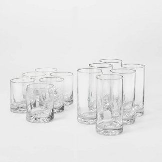 Glass : Drinking Glasses : Target Cute Cups Tumblers, Penthouse Decor, Glasses Cup, Apartment Wishlist, Elegant Glassware, Target Threshold, Fresh Juices, Refreshing Beverages, Glass Cup Set