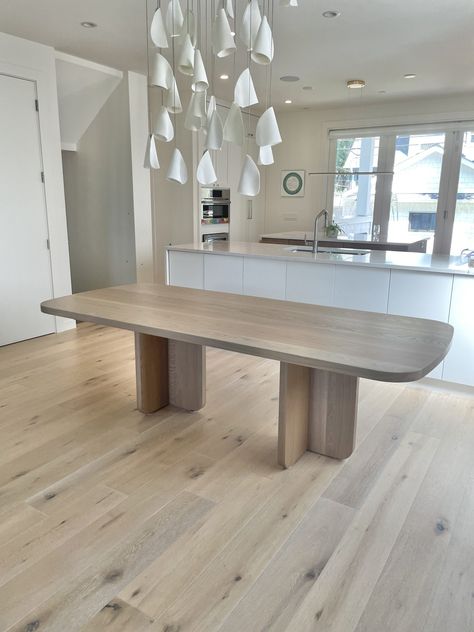 Stain On White Oak, White Oak Dining Table, White Oak Table, Driftwood Stain, Dining Room Design Modern, Sunroom Designs, Dinning Room Design, Wood Dining Room, Beauty Room Decor