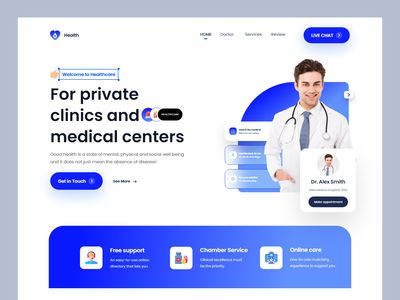 Healthcare Website Design, Personal Website Design, Logo Design Women, Healthcare Website, Medical Website Design, Health Website, Medical Website, Hero Section, Medical App