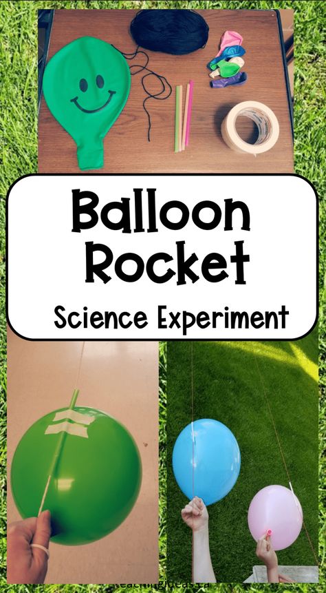 Rocket Experiment Preschool, Rockets Eyfs Activities, Science Activities For School Age, Rocket Activities For Preschool, Simple Science Experiments For Preschool, Scientific Experiments For Kids, Outdoor Science Experiments For Kids, Kid Experiments At Home, Home Science Experiments