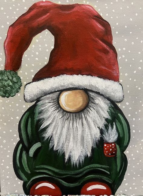 Stocking Painting, Christmas Gnomes Painting, Christmas Gnome Painting, Gnome Painting Ideas, Painting Gnomes, Gnomes Painted, Wine Gnome, Gnome Painting, Gnome Paint