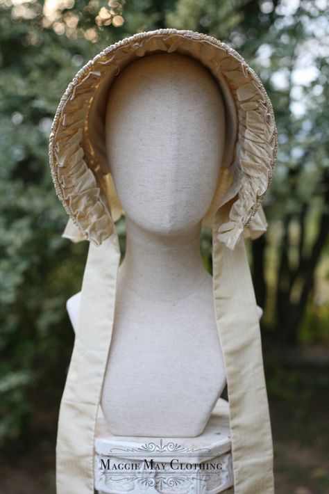 19th Century Bonnet, 1850s Bonnet, 1840s Bonnet, Mountain Man Rendezvous, First French Empire, Victorian Ball, French Creole, Bonnet Pattern, 19th Century Fashion