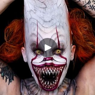 4.1M views · 83K reactions | Pennywise Is Back 🤡 * Halloween Makeup * | Transform into the nightmarish Pennywise the Dancing Clown with this spine-chilling Halloween makeup. | By Jo Steel | Facebook Halloween Makeup Pennywise, Pennywise Makeup, Pennywise The Dancing Clown, Halloween Makeup, Halloween, Makeup