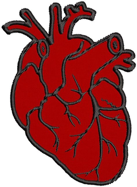 Amazon.com: X-Ray Anatomical Heart Embroidered Badge Iron On Sew On Patch: Arts, Crafts & Sewing Anatomical Embroidery, Anatomic Heart Embroidery, Anatomical Heart Sticker, Heart Patch, Embroidered Anatomical Heart, Vest Patches, Embroidered Badges, Heart Patches, Anatomical Heart