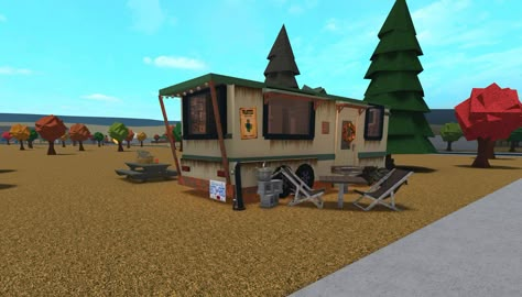 Bloxburg Caravan Build, Bloxburg Caravan Ideas, Bloxburg Poor House, Trap House Bloxburg, Bloxburg Trap House, Bloxburg Bunker, Bloxburg Trailer House, Bloxburg Prison, Bloxburg Trailer Park