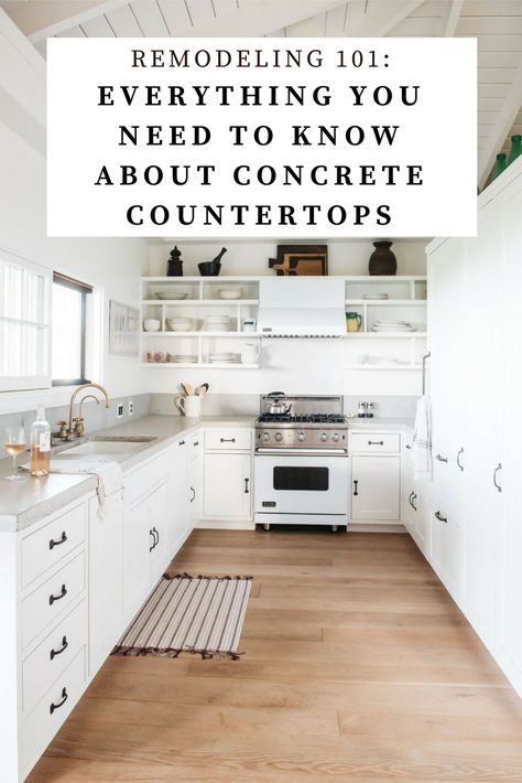 Concrete Kitchen Countertops, Concrete Counters, White Concrete Countertops, Kitchen Remodel Countertops, Diy Kitchen Countertops, Kitchen Countertop Materials, Concrete Countertops Kitchen, Diy Concrete Countertops, Kabinet Dapur