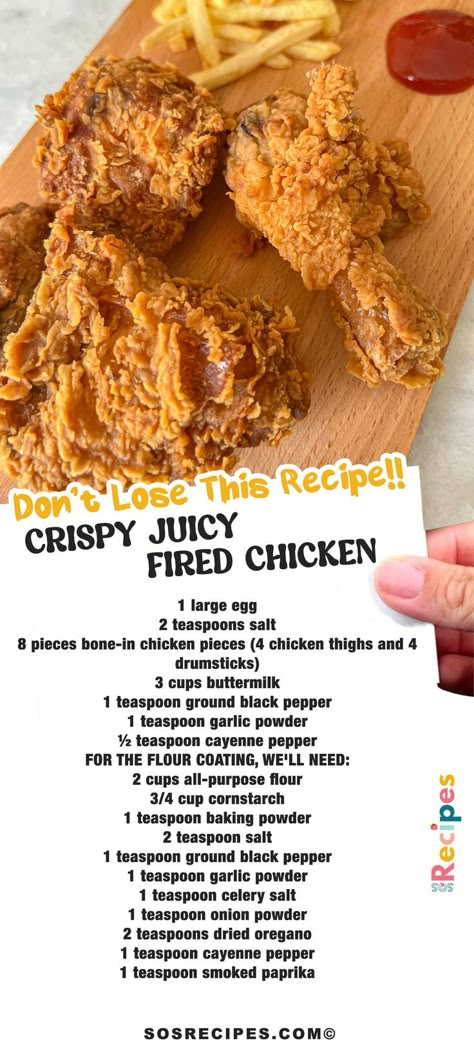 Things For Dinner Easy, Flavorful Fried Chicken, Easy Dinner Meals With Chicken, How To Make Crunchy Chicken, Chicken Shack Potatoes Recipe, Different Food Recipes Dinners, Crispy Crunchy Chicken, Best Fry Chicken Recipe, Food Recipes Fries