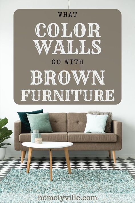 Brown is the perfect “backup dancer” to other colors. So if you’re in the midst of redecorating, here are the wall colors that go well with brown furniture.  #colorwall #brownfurniture #wallcolors Wall Color For Living Room With Brown Furniture, What Color Walls Go With Brown Furniture, Living Room Paint Colors With Brown Sofa, Wall Paint For Brown Furniture, Wall Colors That Go With Brown Furniture, Wall Paint With Brown Furniture, Colours That Go Well With Brown, Living Room Paint Color Ideas With Brown Furniture With Accent Wall, Wall Color For Brown Couch