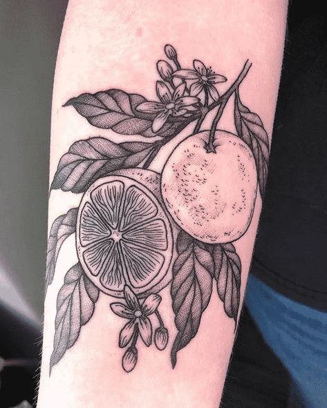 Orange Tattoo Ink, Orange Tattoo, Tattoo Ink Colors, Fruit Tattoo, Tattoo Artwork, Botanical Tattoo, Blossom Tattoo, Bad Tattoos, Dainty Tattoos