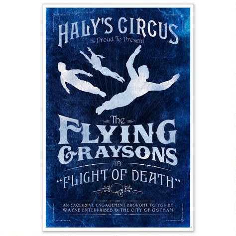 Haly's Circus print The Flying Graysons, Flying Graysons, Circus Poster, Univers Dc, Dc Collectibles, Im Batman, Damian Wayne, Batman Family, Batman Robin