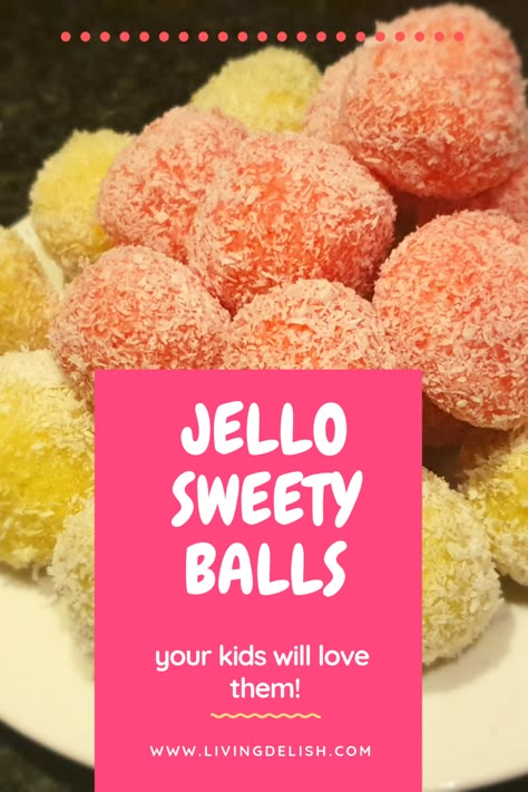 Jello Snowballs, Jello Balls Recipe, Jelly Balls Recipe, Cream Cheese Ball Dip, Jello Candy Recipe, Jello Balls, Jello Deserts, Peach Jello, Pineapple Jello