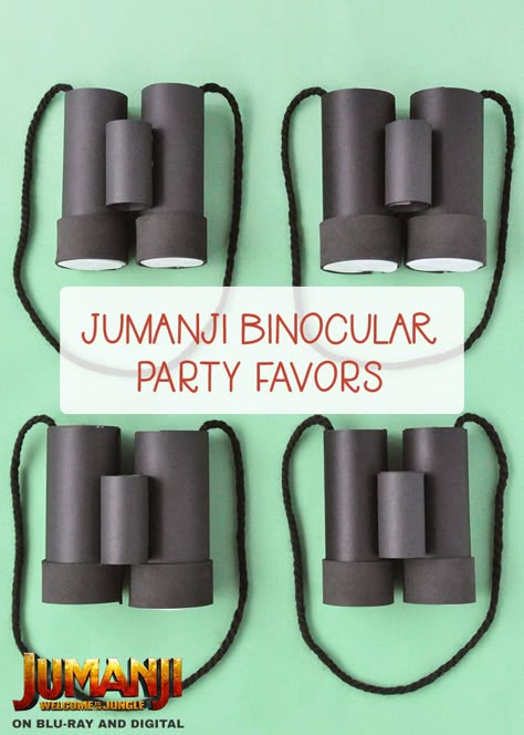 Binocular Craft For Kids, Binoculars Craft, Binocular Craft, Jumanji Welcome To The Jungle, Safari Crafts, Diy Movie Night, Jungle Crafts, Jumanji Movie, Easy Party Favor