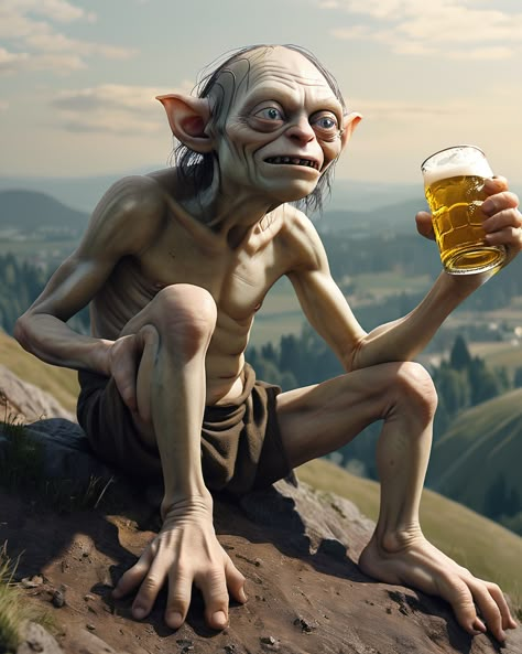 Gollum LOTR Drinking Beer Decoration For Bars Parties Restaurants Pictures 8x10 Restaurants Pictures, Funny Drunk Pictures, People Shopping Funny Pictures, Beer Decorations, Printed Pictures, Restaurant Pictures, Funny Artwork, Animal Caricature, Beer Advertising