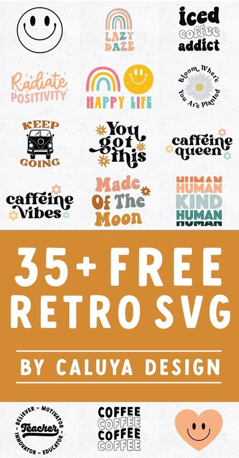 https://www.etsy.com/shop/ARugs?ref=shop_sugg Cute Free Svg Files For Cricut, Cute Cricut Signs, Cute Cricut Gift Ideas, Fun Svg Files Free, Cricut Projects For Mom Gift Ideas, Free Groovy Retro Fonts, Vinyl Yeti Cup Ideas, Free Retro Fonts For Cricut, Diy Shirt Cricut