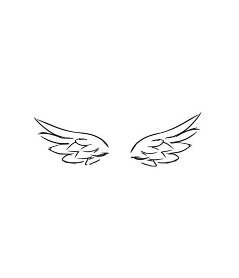 Aesthetic Angel Wings Tattoo, Simple Angle Wings Tattoo, Tiny Wings Tattoo, Small Wings Drawing, Simple Angel Wing Tattoo, Small Tattoos Angel Wings, Wing Tattoo Simple, Small Angle Wings Tattoos, Wings Small Tattoo