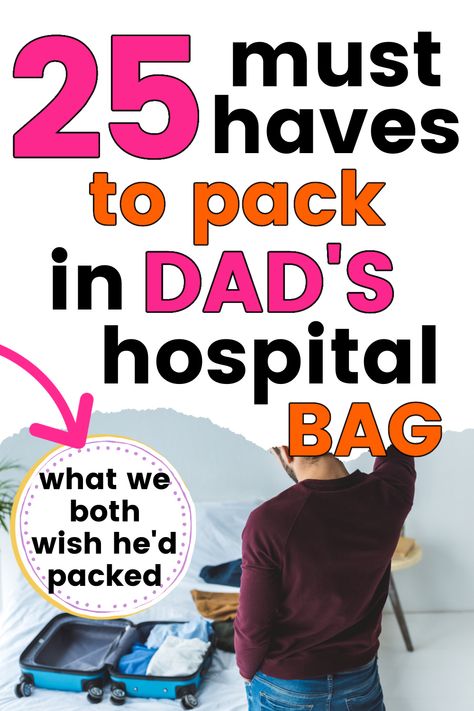 Dad's Hospital Bag: 25 Things You Should Definitely Pack - Growing Serendipity Dads Hospital Bag, Hospital Bag For Dad, Dad Hospital Bag, Birth Hospital Bag, Hospital Packing List, Packing Hospital Bag, Labor Hospital Bag, Pregnancy Hospital Bag, Birth Partner