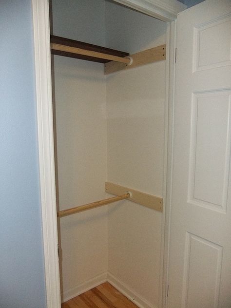 Double Closet Organization, Tiny Closet Organization, Small Closet Makeover, Craft Room Closet, Deep Closet, Make A Closet, Closet Makeover Diy, Closet Small Bedroom, Closet Redo