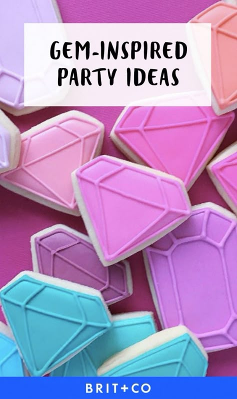 Bookmark this for fun gem-inspired party ideas for your next get together. Gem Party, Gemstone Party, Party Ideas For Women, Freedom Party, Diy Gem, Crystal Party, Jasmine Birthday, Diamond Party, Anna Grace