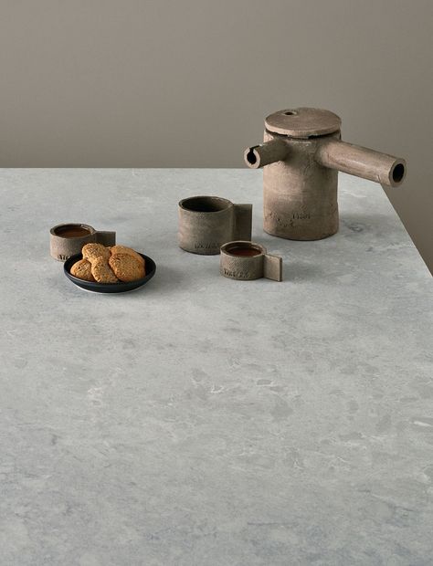 Grey Kitchen Tops Counter, Airy Concrete Caesarstone, Ceaser Stone Kitchen Countertops, Airy Concrete Caesarstone Kitchen, Rugged Concrete Caesarstone, Kitchen Grey Countertops, Diy Kitchen Countertops, Kitchen Island Bench, Grey Countertops