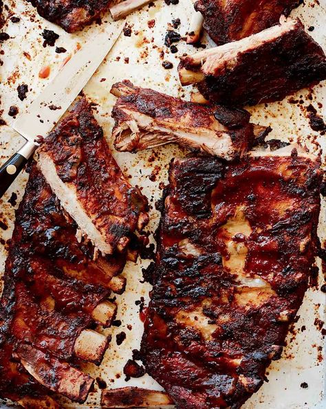 St Louis Ribs Recipe, Alex Guarnaschelli Recipes, St Louis Style Ribs, St Louis Ribs, Hot Turkey Sandwiches, Barbecue Sauces, Alex Guarnaschelli, Ribs Bbq, Tender Ribs