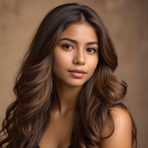 Chestnut Brown Hair Tan Skin, Caramel Hair On Tan Skin, Hair Color For Tanned Skin, Highlights For Tan Skin Tone, Brown Hair For Warm Skin Tones, Hair For Tan Skin Tone, Fall Hairdos, Hair Color For Tan Skin Tone, Brown Hair Indian Skin