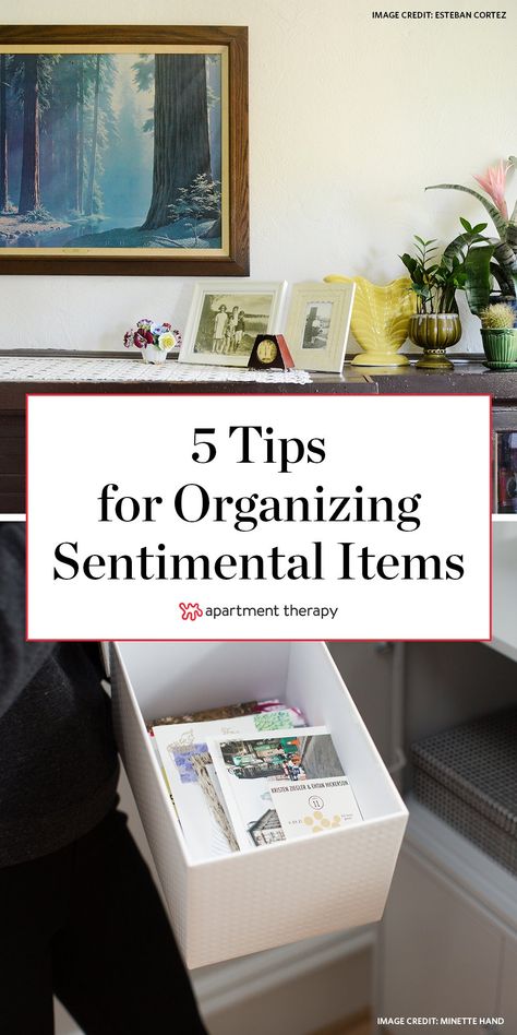 Sentimental clutter is both the hardest and the easiest clutter to handle. #organizing #organize #cleaning #declutter Storage For Memorabilia, Organize Sentimental Items, Memorabilia Storage Ideas, Organizing Sentimental Items, How To Organize Sentimental Items, Storing Sentimental Items, Sentimental Items Storage, Sentimental Storage Ideas, How To Organize Memorabilia