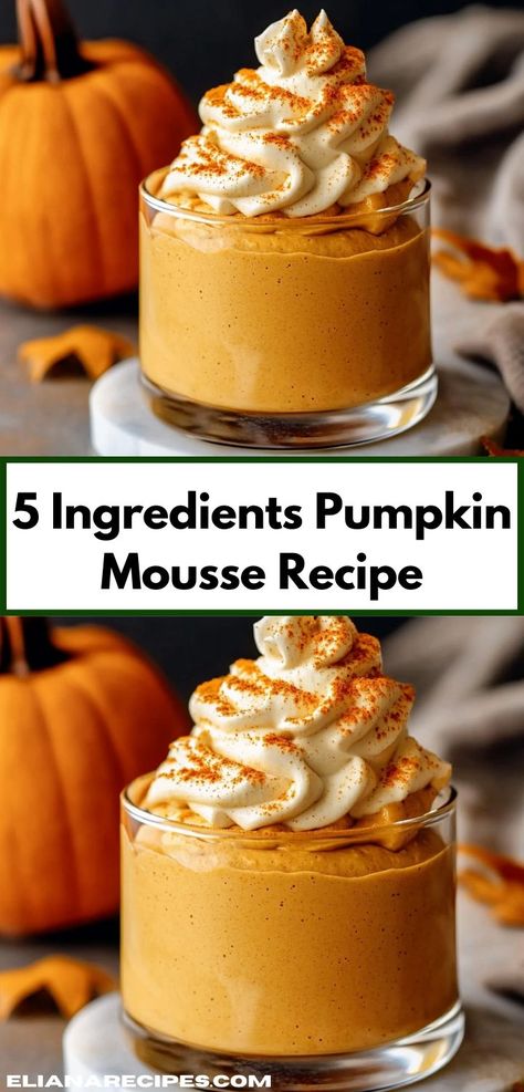 Looking for 5 ingredients or less recipes? This 5 Ingredients Pumpkin Mousse Recipe is both delicious and easy. It’s perfect for quick dessert ideas and one of the simplest pumpkin recipes you'll love. Pumpkin Mousse Recipe Easy, Pumpkin Recipes Quick, 5 Ingredient Or Less Recipes, Pumpkin Mousse Recipe, Pumpkin Pudding Recipes, Easy Pumpkin Dessert, 5 Ingredients Or Less, Pumpkin Mousse, Pumpkin Pudding