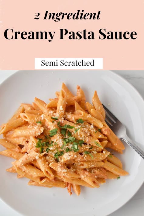 2 Ingredient Creamy Pasta Sauce? You say! This sauce is the best because you will use your favorite marinara sauce, and adding cream cheese takes it to a whole new level. Cream Cheese And Spaghetti Sauce, Adding Cream Cheese To Spaghetti Sauce, Marinara Cream Cheese Sauce, Marinara And Heavy Cream Sauce, Marinara And Cream Cheese Sauce, Cream Cheese Marinara Pasta, Quick Cheese Sauce For Pasta, Pasta With Cream Cheese Sauce, Creamy Marinara Pasta